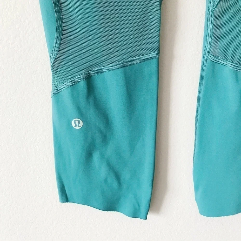 Lululemon On Pace Crop 21” Deep Cove Green Sz 4